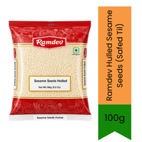 Ramdev Hulled Sesame Seeds (Safed Til) - Premium White Whole Seeds for Sweets, Baking, Cooking & Garnishing | Delivers Authentic Nutty Flavor & Rich Aroma | South Africa | India Bazaar