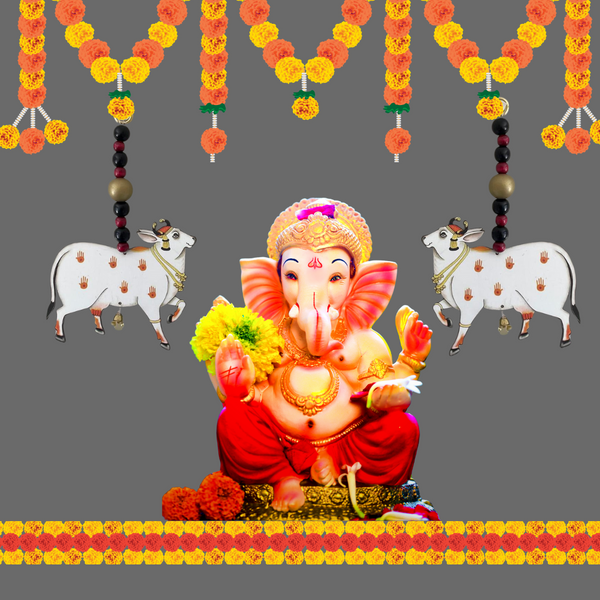 Handcrafted Cow Beads Wall Hanging – Traditional Auspicious Home Décor