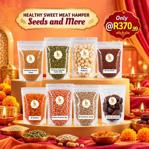 IB Healthy Sweet Meat Hamper - Seeds & More (Mithai Box) | 1 Pack - Premium Sweets & Seeds Hamper | Authentic Taste, Rich Celebration & Healthy Gifting | South Africa | India Bazaar