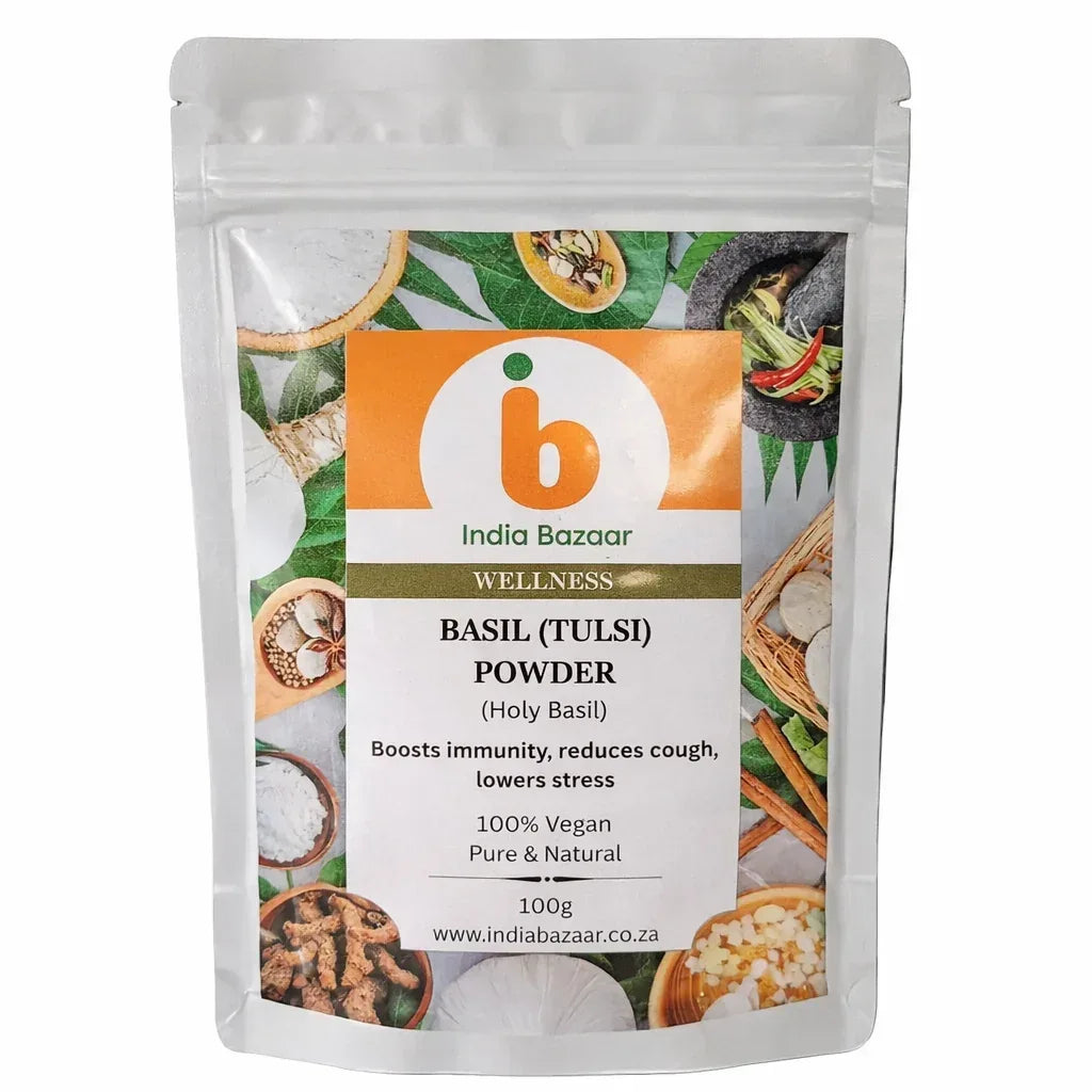 IB Wellness Basil Tulsi Powder (Tulsi Powder) | 100g - Premium Pure Herbal Powder for Immunity, Digestion & Respiratory Health | Delivers Natural Detox & Overall Wellness | South Africa | India Bazaar