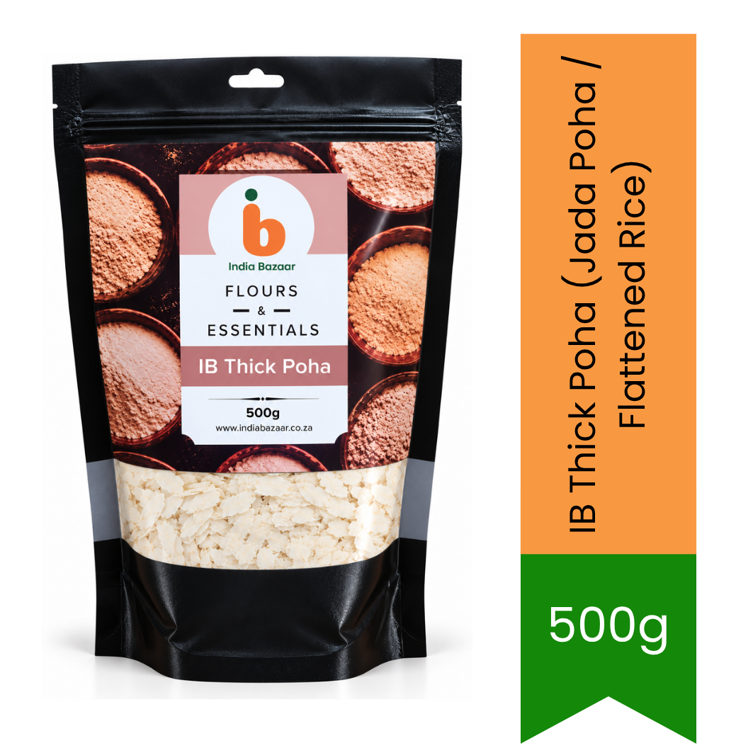 IB Thick Poha (Jada Poha / Flattened Rice) - Premium Pure Traditional Rice Flakes for Breakfast & Evening Snacks | Delivers Authentic Taste, Quick Preparation & Energy | South Africa | India Bazaar