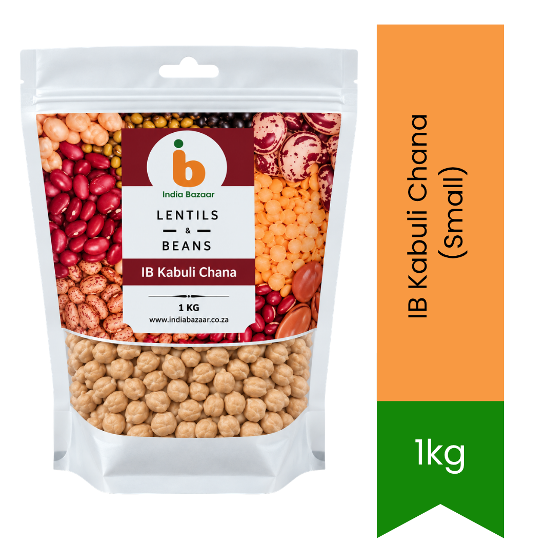 IB Kabuli Chana Small (Small Chickpeas / White Chana) - Premium Unpolished Pulses | Rich Protein & Fibre for Curries, Salads & Soups | South Africa | India Bazaar