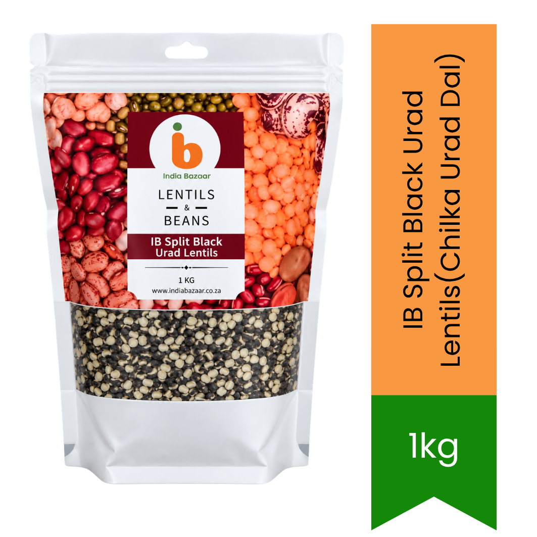 IB Split Black Urad Lentils (Chilka Urad Dal) - Traditional Iron-Rich Crushed Gram for Punjabi Style Creamy Lentil Stews & Dal Makhani | South Africa | India Bazaar