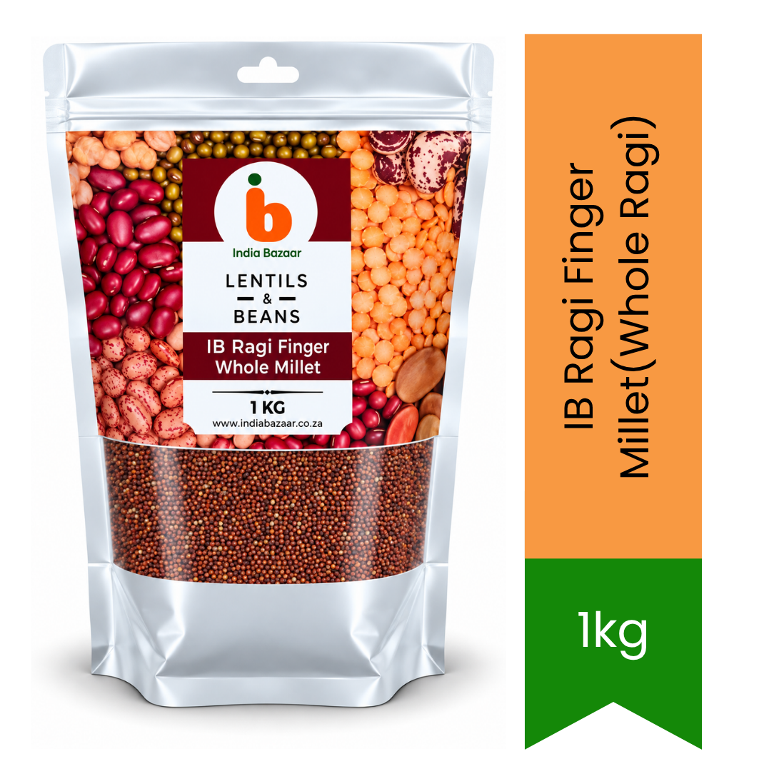 IB Ragi Finger Millet (Whole Nachni / Bavto) - Iron & Calcium-Rich Gluten-Free Supergrain for Healthy Porridges, Dosas & Weight Loss Diets | South Africa | India Bazaar