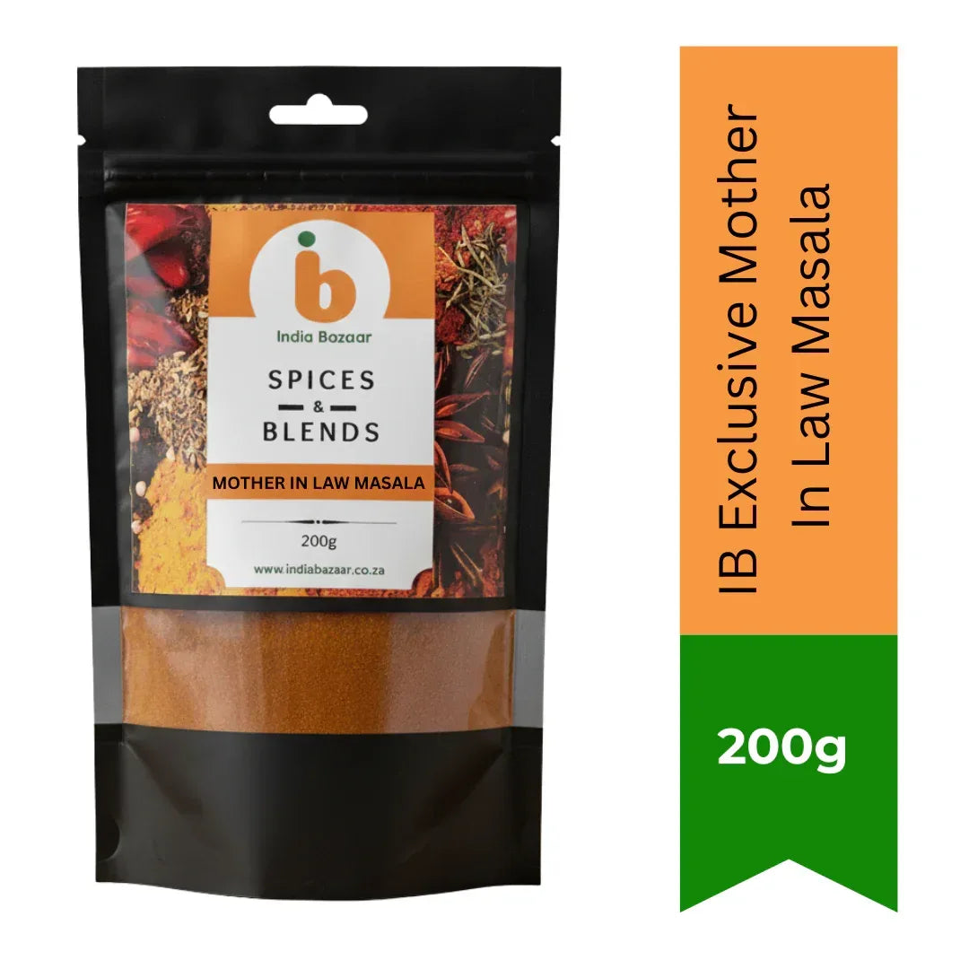 IB Mother In Law Masala Bold Spicy Cooking Blend (Mother-In-Law Curry Powder) | 200g - Traditional Durban Style Extra Hot Masala for Fiery Mutton, Beef & Bean Curries | South Africa | India Bazaar