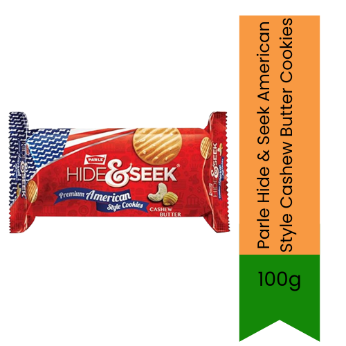 Parle Hide & Seek American Style Cashew Butter Cookies (Kaju Butter Biscuit) | 100g - Rich Nutty Melt-in-Mouth Cookie for High Tea & Festive Gifting, Crispy Roasted Cashews | South Africa | India Bazaar