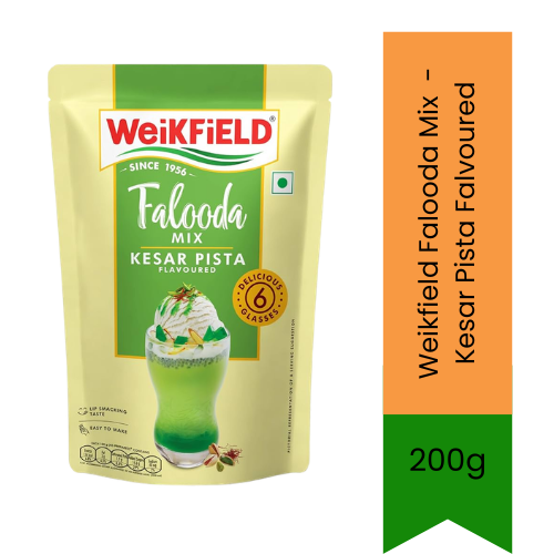 Weikfield Kesar Pista Falooda Mix | 200g - Premium Saffron & Pistachio Dessert Mix for Falooda and Milk-Based Desserts, Rich Taste & Easy to Make | South Africa | India Bazaar