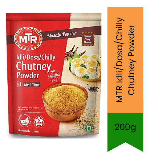 MTR Idli Dosa Chutney Powder (Milagai Podi) | 200g - Traditional South Indian Spice Mix for Idli, Dosa & Snacks, Adds Authentic Taste & Convenient Meal Enhancement | South Africa | India Bazaar