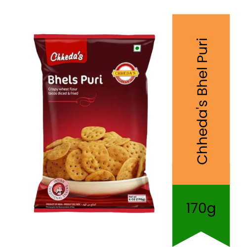 Chheda's Bhel Puri Mix (Puffed Rice Chaat Kit) | 170g - Authentic Indian Street Food Snack with Chutneys, Tangy Crispy Savory Treat | South Africa | India Bazaar