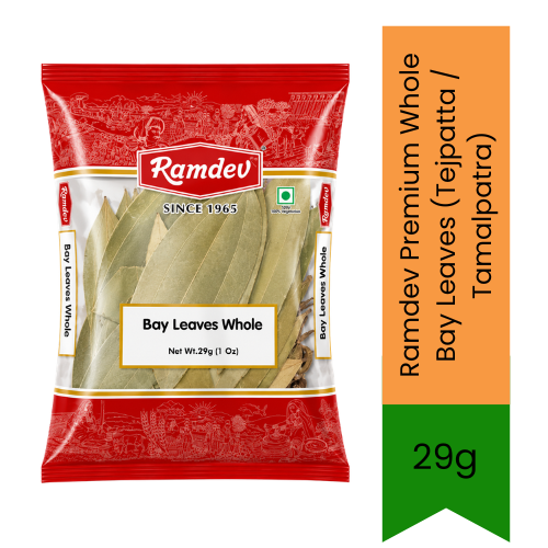 Ramdev Premium Whole Bay Leaves (Tejpatta / Tamalpatra) - Aromatic Culinary Dried Leaves Perfect for Enhancing Flavors in Authentic Biryanis, Pulao, Curries & Slow-Cooked Indian Gravies | Infuses Sweet Herbal Warmth | South Africa | India Bazaar