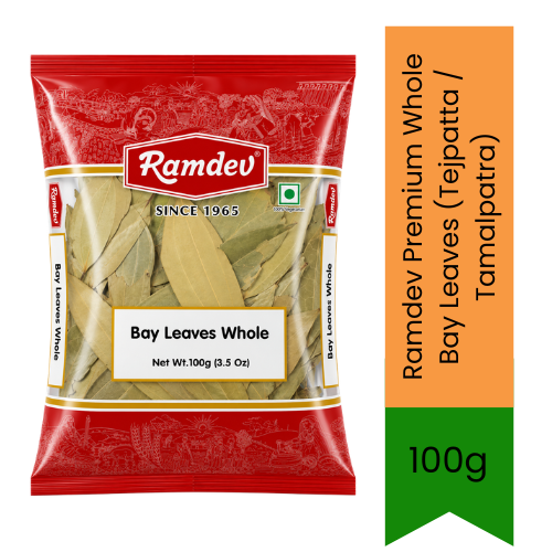 Ramdev Premium Whole Bay Leaves (Tejpatta / Tamalpatra) - Aromatic Culinary Dried Leaves Perfect for Enhancing Flavors in Authentic Biryanis, Pulao, Curries & Slow-Cooked Indian Gravies | Infuses Sweet Herbal Warmth | South Africa | India Bazaar