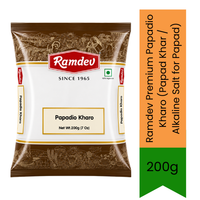 Ramdev Premium Papadio Kharo (Papad Khar / Alkaline Salt for Papad) - Essential Traditional Dough Conditioner & Leavening Agent for Crisp Fluffy Homemade Papads, Mathiya & Namkeen Snacks | Improves Dough Texture | South Africa | India Bazaar