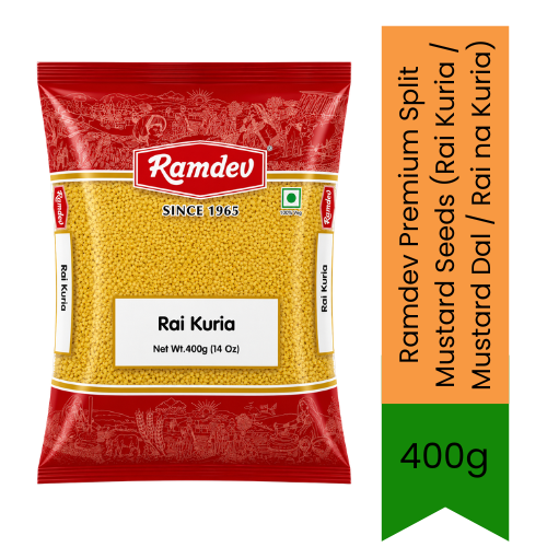 Ramdev Premium Split Mustard Seeds (Rai Kuria / Mustard Dal / Rai na Kuria) - Essential Coarsely Split Seeds for Traditional Indian Pickles, Achar Masala, Chutneys & Tempered Tadka | Delivers Sharp Pungent Flavor | South Africa | India Bazaar