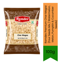 Ramdev Premium Char Magaz (Four Seeds Mix / Watermelon, Melon, Pumpkin & Cucumber Seeds) - Nutrient-Rich Edible Seeds Blend for Rich Creamy Mughlai Gravies, Sweets, Thandai & Health Drinks | Boosts Immunity & Energy | South Africa | India Bazaar