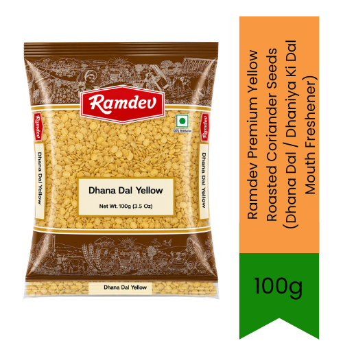Ramdev Premium Yellow Roasted Coriander Seeds (Dhana Dal / Dhaniya Ki Dal Mouth Freshener) - Crisp Salted Roasted Coriander Seeds Mukhwas | Refreshing After-Meal Digestive Snack with Nutty Salty Flavour | South Africa | India Bazaar