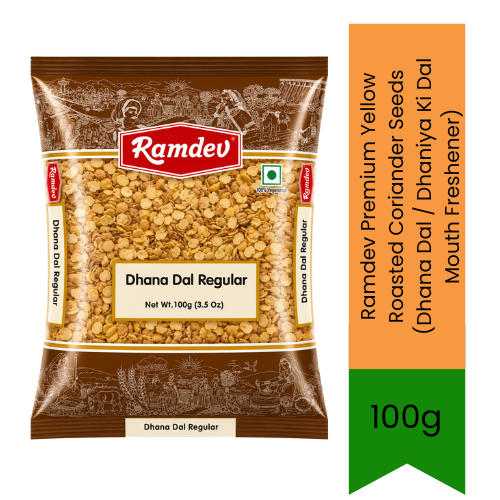 Ramdev Premium Regular Roasted Coriander Seeds (Dhana Dal / Dhaniya Ki Dal Mouth Freshener) - Crisp Traditional Roasted Coriander Seeds Mukhwas | Natural After-Meal Digestive Snack with Crunchy Nutty Flavour | South Africa | India Bazaar