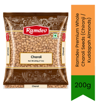 Ramdev Premium Whole Charoli Seeds (Chironji / Kuddapah Almonds) | 100g - Nutrient-Rich Edible Seeds with Delicate Nutty Flavor Perfect for Authentic Indian Sweets, Kheer, Halwa, Shrikhand & Mughlai Gravies | South Africa | India Bazaar