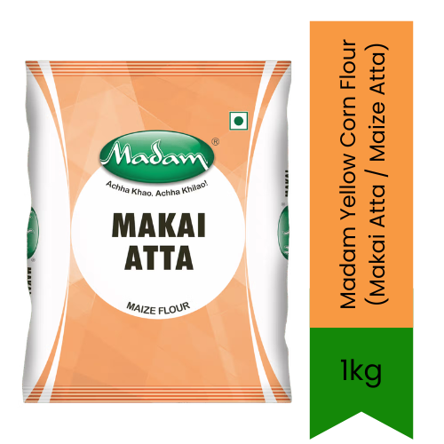 Madam Yellow Corn Flour (Makai Atta / Maize Atta) | 1kg - Premium Fine Cornmeal Flour for Authentic Punjabi Makki Di Roti, Hearty & Gluten-Free | South Africa | India Bazaar