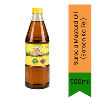 Sarsola Mustard Oil (Sarson Ka Tel) | 1L - High-Pungency Cold-Pressed Cooking Oil for Authentic Pickles, North Indian Curries & Hair Conditioning | South Africa | India Bazaar