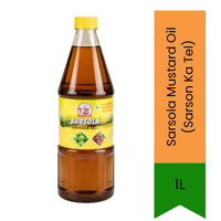 Sarsola Mustard Oil (Sarson Ka Tel) | 1L - High-Pungency Cold-Pressed Cooking Oil for Authentic Pickles, North Indian Curries & Hair Conditioning | South Africa | India Bazaar