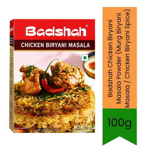 Badshah Chicken Biryani Masala Powder (Murg Biryani Masala / Chicken Biryani Spice) | 100g - Authentic Blend of Premium Aromatic Spices for Rich & Flavorful Chicken Biryani | Rich Taste & Fragrance | South Africa | India Bazaar