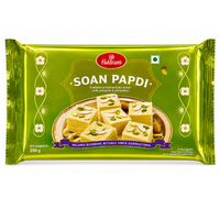 Haldiram's Soan Papdi - Garnished with Almonds & Pistachios (Soan Papdi / Flaky Sweet) | 250g - Authentic Flaky Fluffy Indian Dessert Melt-in-Mouth Sweet Treat for Festivals, Gifting & Teatime | South Africa | India Bazaar