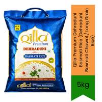Qilla Premium Dehraduni Basmati Rice (Dehraduni Basmati Chawal / Long Grain Rice) - Aromatic Aged Long Grain Rice for Biryani, Pulao & Daily Meals | Fluffy Non-Sticky Texture & Rich Taste | South Africa | India Bazaar