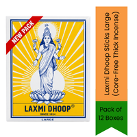 Laxmi Dhoop Sticks Large (Core-Free Thick Incense) - Rich Moist Spiritual Resin Bars for Intensely Fragrant Puja Prayers & Meditation Peace | South Africa | India Bazaar