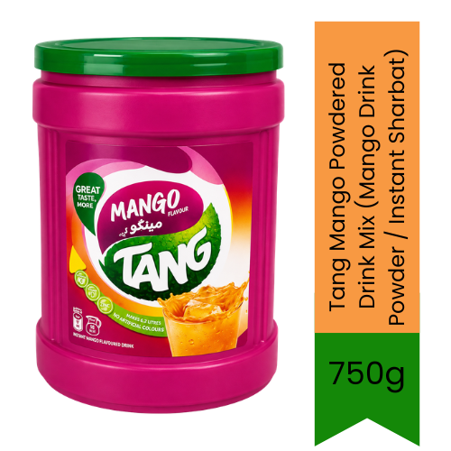 Tang Mango Powdered Drink Mix (Mango Drink Powder / Instant Sharbat) | 750g - Refreshing Instant Fruit Flavored Drink Powder Enriched with Vitamins A, B & C for Quick Cold Summer Beverages | South Africa | India Bazaar