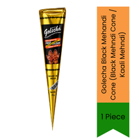 Golecha Black Mehandi Cone (Black Mehndi Cone / Kaali Mehndi) | 1 Piece - Instant Dark Stain Natural Henna Paste Cone for Temporary Body Art, Bridal Henna & Festival Tattoo Designs | South Africa | India Bazaar