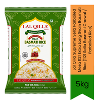 Lal Qilla Supreme Sella Parboiled Meza 1121 Extra Long Grain Basmati Rice (1121 Sella Basmati Chawal / Parboiled Rice) - Premium Aged Long Aromatic Non-Sticky Grains for Fluffy Royal Biryani | South Africa | India Bazaar