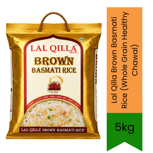 Lal Qilla Brown Basmati Rice (Whole Grain Healthy Chawal) - High-Fiber Nutritious Slender Grain for Weight Management, Rich Earthy Aroma & Low GI | South Africa | India Bazaar