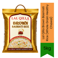 Lal Qilla Brown Basmati Rice (Whole Grain Healthy Chawal) - High-Fiber Nutritious Slender Grain for Weight Management, Rich Earthy Aroma & Low GI | South Africa | India Bazaar