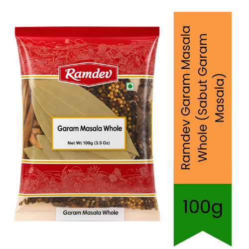 Ramdev Garam Masala Whole (Sabut Garam Masala) - Authentic Indian Raw Spice Blend for Rice, Curries & Biryani, Fresh & Aromatic | South Africa | India Bazaar