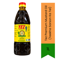 Tez Premium Mustard Oil (Teekha Sarson Ka Tel) - Sharp Pungent Cold-Pressed Cooking Oil, Perfect for Authentic North Indian Curries & Bhartas | South Africa | India Bazaar
