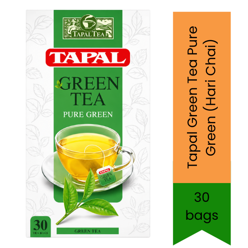 Tapal Green Tea Pure Green (Hari Chai) | 30 Tea Bags - Natural Unflavored Green Tea for Daily Detox & Wellness | Delivers Soothing Aroma & Refreshing Taste | South Africa | India Bazaar