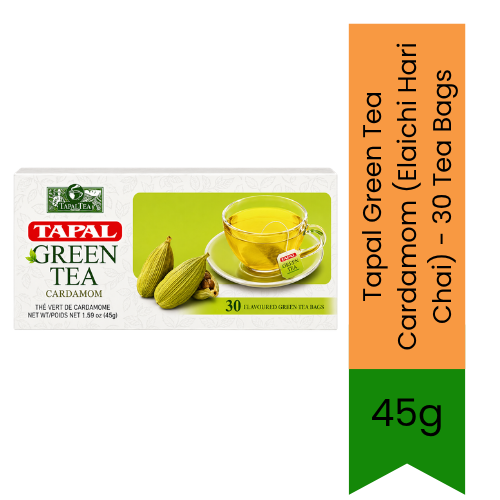 Tapal Green Tea Cardamom (Elaichi Hari Chai) | 45g (30 Tea Bags) - Fragrant Herbal Green Tea Infusion for Daily Refreshment & Digestion | Delivers Soothing Elaichi Aroma | South Africa | India Bazaar