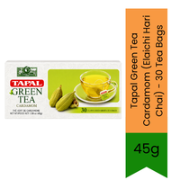 Tapal Green Tea Cardamom (Elaichi Hari Chai) | 45g (30 Tea Bags) - Fragrant Herbal Green Tea Infusion for Daily Refreshment & Digestion | Delivers Soothing Elaichi Aroma | South Africa | India Bazaar