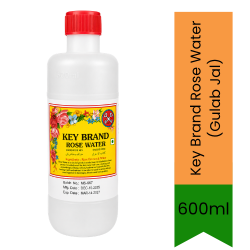 Key Brand Rose Water (Gulab Jal) | 600ml - Pure Aromatic Rose Water for Indian Sweets, Desserts & Beverage Recipes | Delivers Floral Fragrance & Natural Flavor | South Africa | India Bazaar