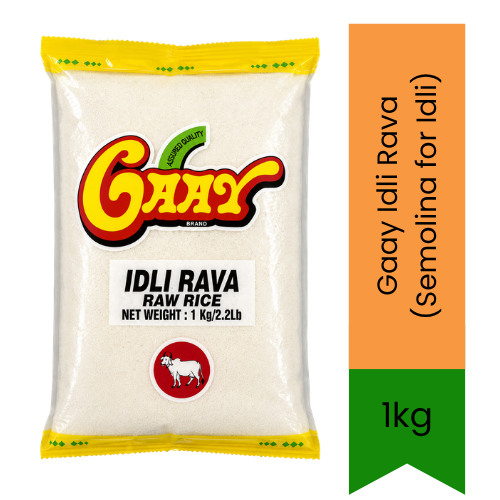 Gaay Idli Rava (Semolina for Idli) | 1kg - Premium Coarsely Ground Rice Semolina for South Indian Steamed Idlis & Dosas | Delivers Soft, Fluffy & Authentic Texture | South Africa | India Bazaar