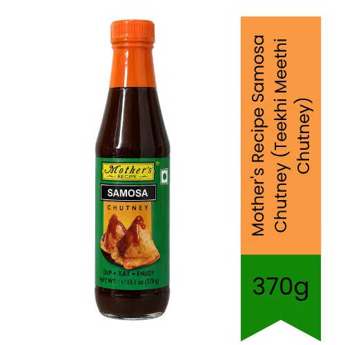 Mother's Recipe Samosa Chutney (Teekhi Meethi Chutney) | 370g - Tangy Sweet & Spicy Sauce Dip for Samosas, Kachoris & Snacks | Delivers Authentic Street Food Flavor | South Africa | India Bazaar