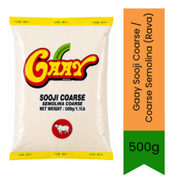 Gaay Sooji Coarse / Coarse Semolina (Rava) - Best Value Hearty Texture Wheat Granules for Breakfast Upma, Halwa & Baking, Filling Meals | South Africa | India Bazaar