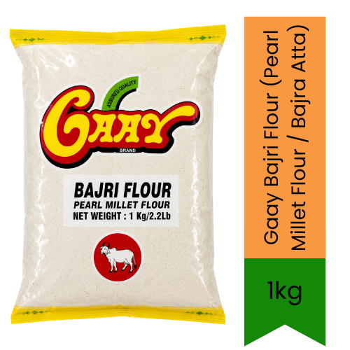 Gaay Bajri Flour (Pearl Millet Flour / Bajra Atta) | 1kg - Gluten-Free Whole Grain Flour for Healthy Bajra Roti & Bhakri | Delivers Rich Fiber & Authentic Taste | South Africa | India Bazaar