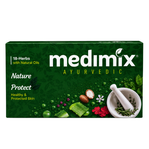 Medimix Ayurvedic 18 Herb Soap | 125g - Traditional Herbal Bath Bar for Skin Protection, Acne Control & Natural Radiance | Delivers Deep Cleansing & Soft Skin | South Africa | India Bazaar