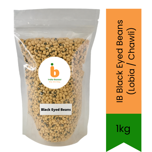 IB Black Eyed Beans (Lobia / Chawli) | 1kg - Quick-Soaking Mild Creamy Field Beans for Savoury African-Indian Stews & Traditional Soups | South Africa | India Bazaar