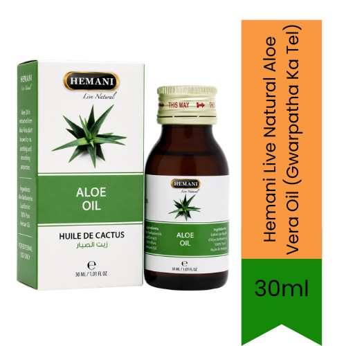 Hemani Live Natural Aloe Vera Oil (Gwarpatha Ka Tel) | 30ml - Hair & Skin Care (For External Use Only)