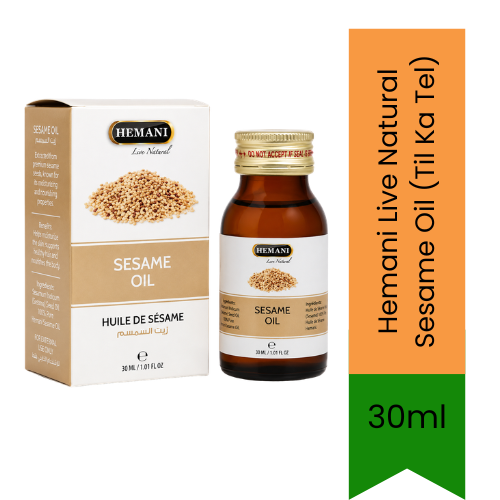 Hemani Live Natural Sesame Oil (Til Ka Tel) | 30ml - Skin Care(For External Use Only)