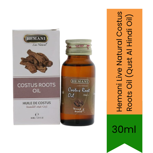 Hemani Live Natural Costus Roots Oil (Qust Al Hindi Oil) | 30ml - Skin Care(For External Use Only)
