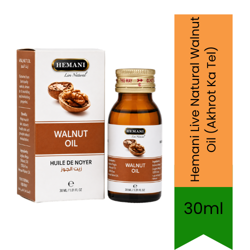Hemani Live Natural Walnut Oil (Akhrot Ka Tel) | 30ml - Skin Care(For External Use Only)