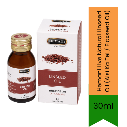 Hemani Live Natural Linseed Oil (Alsi Ka Tel / Flaxseed Oil) | 30ml - Hair & Skin Care (For External Use Only)